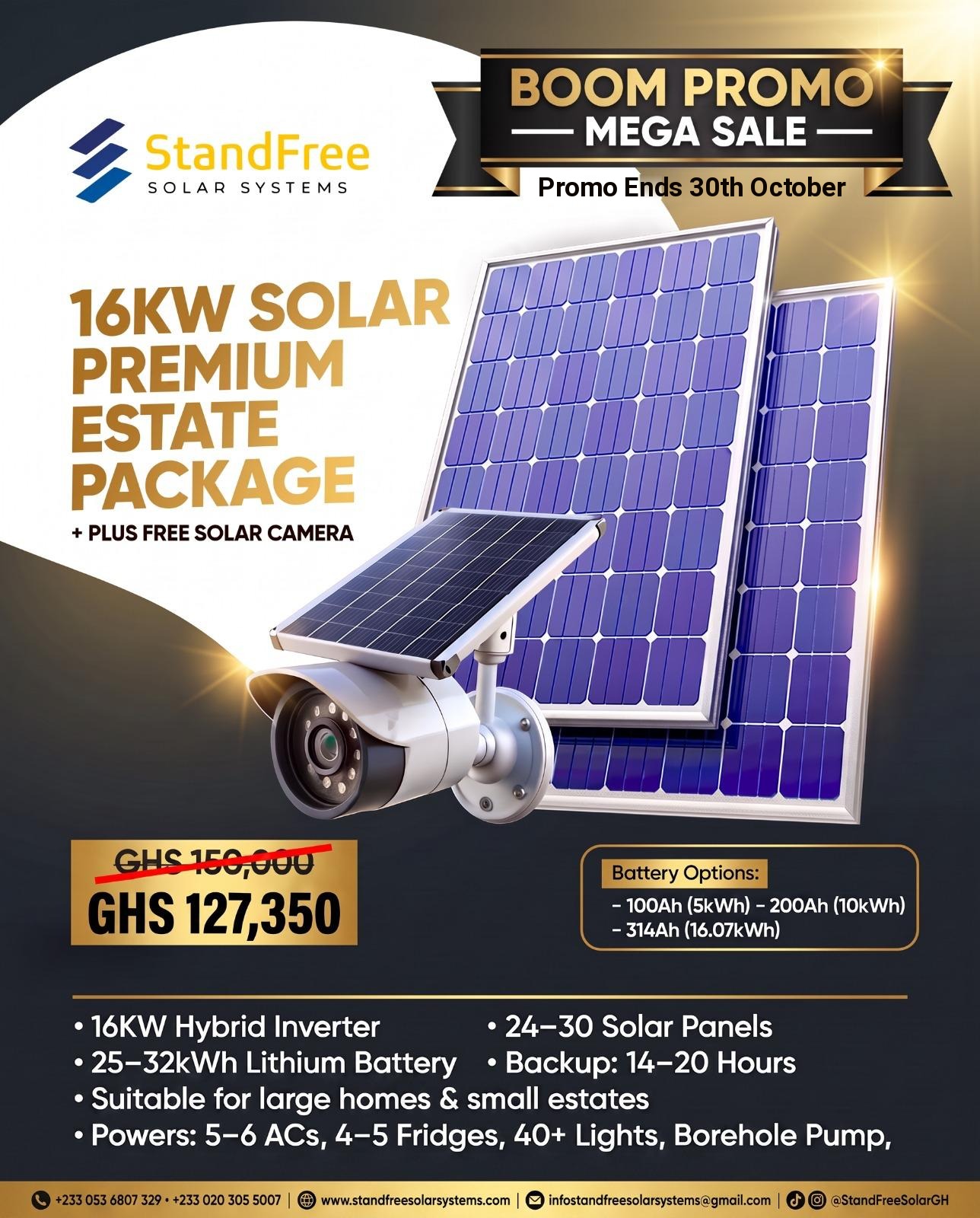 16KW Solar Premium Estate Package — Boom Promo Mega Sale flyer