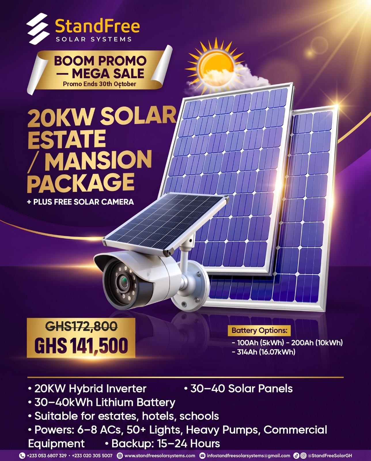 20KW Solar Estate / Mansion Package — Boom Promo Mega Sale flyer