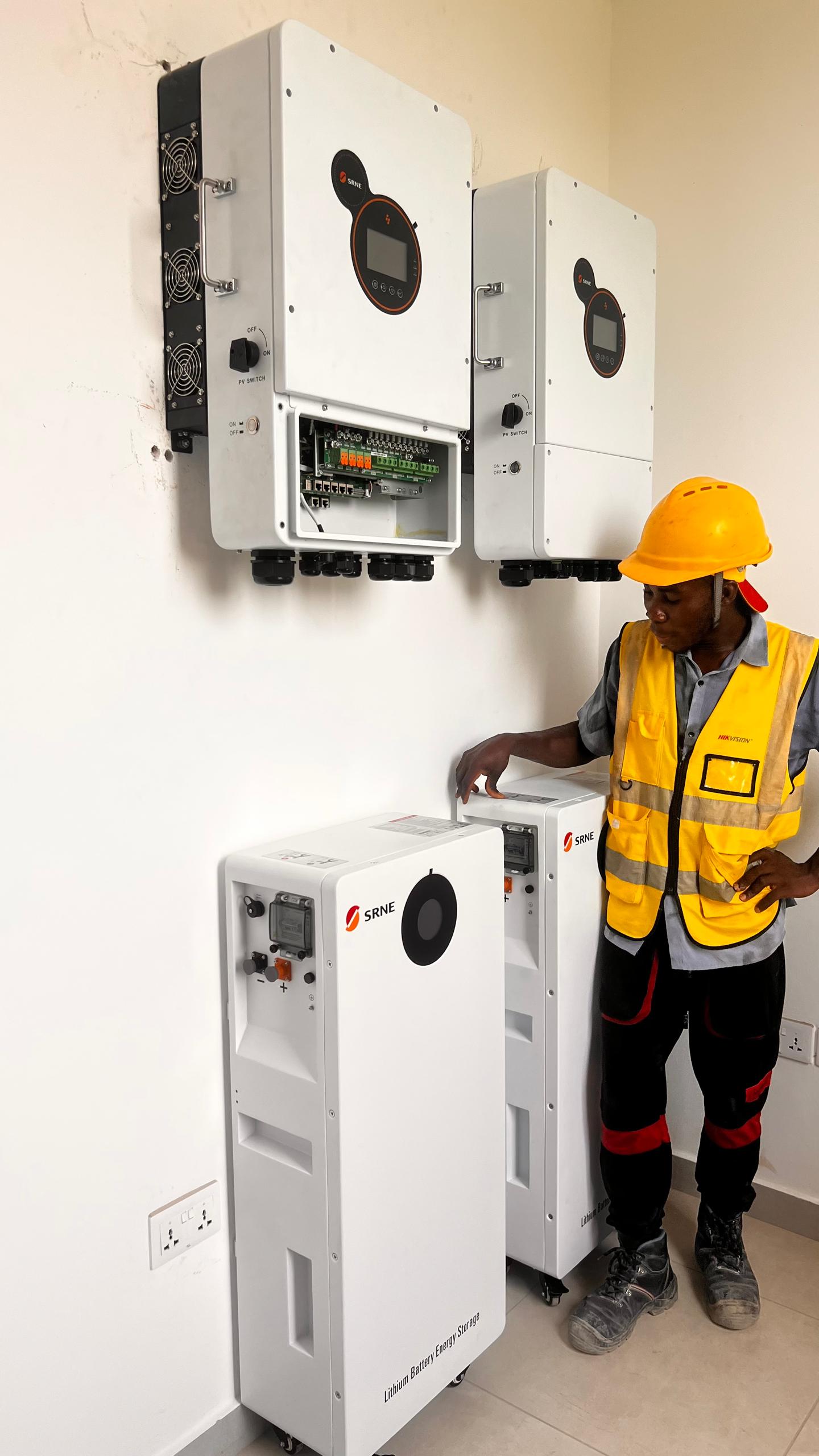 Inverter & battery storage setup